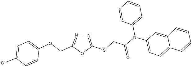 2-({5-[(4-chlorophenoxy)methyl]-1,3,4-oxadiazol-2-yl}sulfanyl)-N-(2-naphthyl)-N-phenylacetamide Struktur