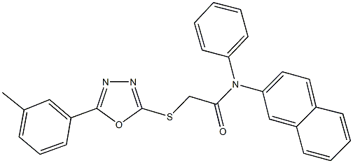 2-{[5-(3-methylphenyl)-1,3,4-oxadiazol-2-yl]sulfanyl}-N-(2-naphthyl)-N-phenylacetamide Struktur