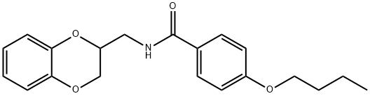 4-butoxy-N-(2,3-dihydro-1,4-benzodioxin-2-ylmethyl)benzamide Struktur