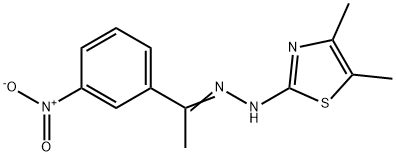 1-{3-nitrophenyl}ethanone (4,5-dimethyl-1,3-thiazol-2-yl)hydrazone Struktur