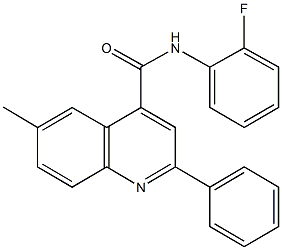 N-(2-fluorophenyl)-6-methyl-2-phenyl-4-quinolinecarboxamide Struktur