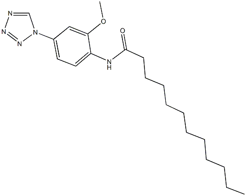 N-[2-methoxy-4-(1H-tetraazol-1-yl)phenyl]dodecanamide Struktur