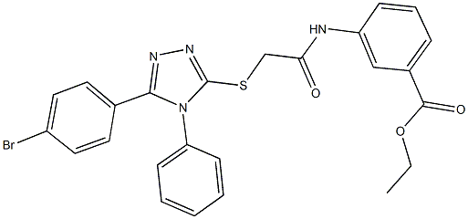 ethyl 3-[({[5-(4-bromophenyl)-4-phenyl-4H-1,2,4-triazol-3-yl]sulfanyl}acetyl)amino]benzoate Struktur