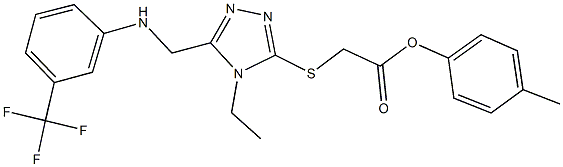 4-methylphenyl {[4-ethyl-5-({[3-(trifluoromethyl)phenyl]amino}methyl)-4H-1,2,4-triazol-3-yl]sulfanyl}acetate Struktur