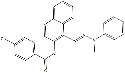 1-(2-methylbenzohydrazonoyl)-2-naphthyl 4-chlorobenzoate Struktur