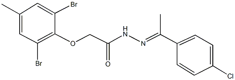 N'-[1-(4-chlorophenyl)ethylidene]-2-(2,6-dibromo-4-methylphenoxy)acetohydrazide Struktur