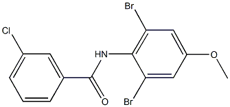 3-chloro-N-(2,6-dibromo-4-methoxyphenyl)benzamide Struktur