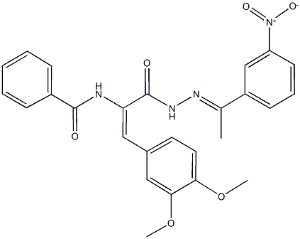 N-(2-(3,4-dimethoxyphenyl)-1-{[2-(1-{3-nitrophenyl}ethylidene)hydrazino]carbonyl}vinyl)benzamide Struktur