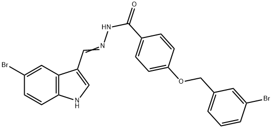 4-[(3-bromobenzyl)oxy]-N'-[(5-bromo-1H-indol-3-yl)methylene]benzohydrazide Struktur