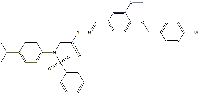 N-[2-(2-{4-[(4-bromobenzyl)oxy]-3-methoxybenzylidene}hydrazino)-2-oxoethyl]-N-(4-isopropylphenyl)benzenesulfonamide Struktur