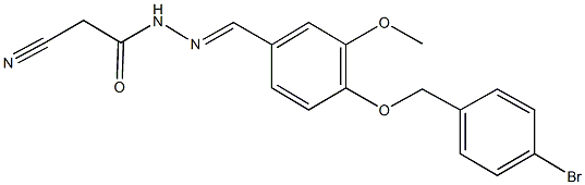 N'-{4-[(4-bromobenzyl)oxy]-3-methoxybenzylidene}-2-cyanoacetohydrazide Struktur