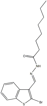 N'-[(2-bromo-1-benzothien-3-yl)methylene]octanohydrazide Struktur