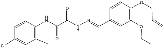 2-{2-[4-(allyloxy)-3-ethoxybenzylidene]hydrazino}-N-(4-chloro-2-methylphenyl)-2-oxoacetamide Struktur