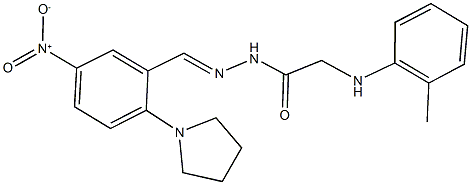 N'-[5-nitro-2-(1-pyrrolidinyl)benzylidene]-2-(2-toluidino)acetohydrazide Struktur