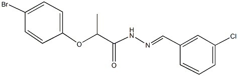 2-(4-bromophenoxy)-N'-(3-chlorobenzylidene)propanohydrazide Struktur