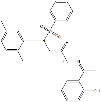 N-(2,5-dimethylphenyl)-N-(2-{2-[1-(2-hydroxyphenyl)ethylidene]hydrazino}-2-oxoethyl)benzenesulfonamide Struktur