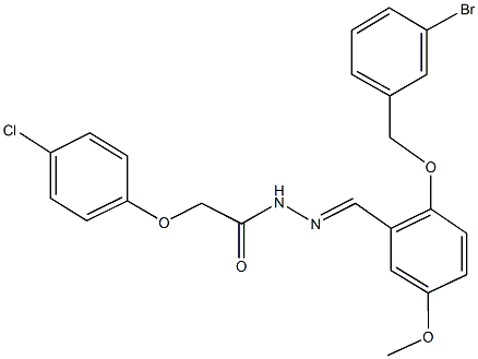 N'-{2-[(3-bromobenzyl)oxy]-5-methoxybenzylidene}-2-(4-chlorophenoxy)acetohydrazide Struktur