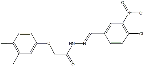 N'-{4-chloro-3-nitrobenzylidene}-2-(3,4-dimethylphenoxy)acetohydrazide Struktur