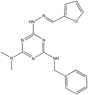 2-furaldehyde [4-(benzylamino)-6-(dimethylamino)-1,3,5-triazin-2-yl]hydrazone Struktur