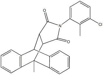 17-(3-chloro-2-methylphenyl)-1-methyl-17-azapentacyclo[6.6.5.0~2,7~.0~9,14~.0~15,19~]nonadeca-2,4,6,9,11,13-hexaene-16,18-dione Struktur