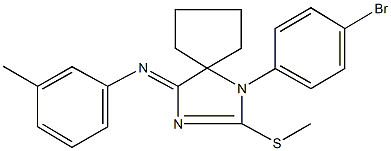 N-[1-(4-bromophenyl)-2-(methylsulfanyl)-1,3-diazaspiro[4.4]non-2-en-4-ylidene]-N-(3-methylphenyl)amine Struktur