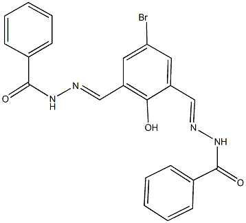 N'-[3-(2-benzoylcarbohydrazonoyl)-5-bromo-2-hydroxybenzylidene]benzohydrazide Struktur