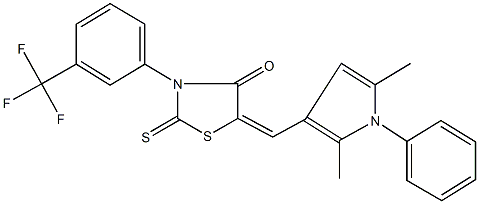 5-[(2,5-dimethyl-1-phenyl-1H-pyrrol-3-yl)methylene]-2-thioxo-3-[3-(trifluoromethyl)phenyl]-1,3-thiazolidin-4-one Struktur