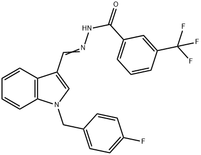 N'-{[1-(4-fluorobenzyl)-1H-indol-3-yl]methylene}-3-(trifluoromethyl)benzohydrazide Struktur