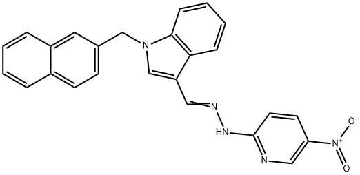 1-(2-naphthylmethyl)-1H-indole-3-carbaldehyde {5-nitro-2-pyridinyl}hydrazone Struktur