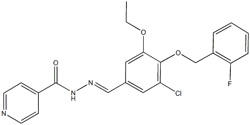 N'-{3-chloro-5-ethoxy-4-[(2-fluorobenzyl)oxy]benzylidene}isonicotinohydrazide Struktur