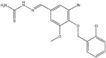 3-bromo-4-[(2-chlorobenzyl)oxy]-5-methoxybenzaldehyde thiosemicarbazone Struktur