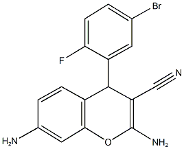 2,7-diamino-4-(5-bromo-2-fluorophenyl)-4H-chromene-3-carbonitrile Struktur