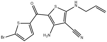 2-(allylamino)-4-amino-5-[(5-bromo-2-thienyl)carbonyl]-3-thiophenecarbonitrile Struktur