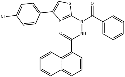 N-[4-(4-chlorophenyl)-1,3-thiazol-2-yl]-N'-(1-naphthoyl)benzohydrazide Struktur