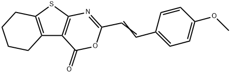 2-[2-(4-methoxyphenyl)vinyl]-5,6,7,8-tetrahydro-4H-[1]benzothieno[2,3-d][1,3]oxazin-4-one Struktur