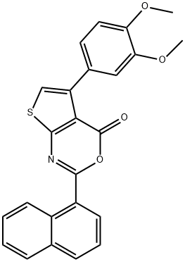 5-(3,4-dimethoxyphenyl)-2-(1-naphthyl)-4H-thieno[2,3-d][1,3]oxazin-4-one Struktur