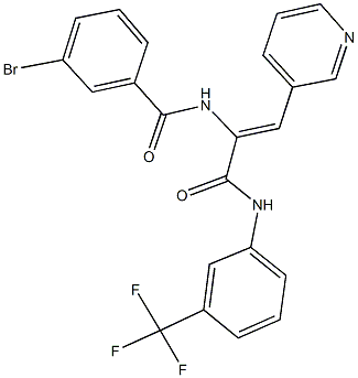 3-bromo-N-(2-(3-pyridinyl)-1-{[3-(trifluoromethyl)anilino]carbonyl}vinyl)benzamide Structure