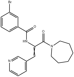 N-[1-(1-azepanylcarbonyl)-2-(3-pyridinyl)vinyl]-3-bromobenzamide Struktur