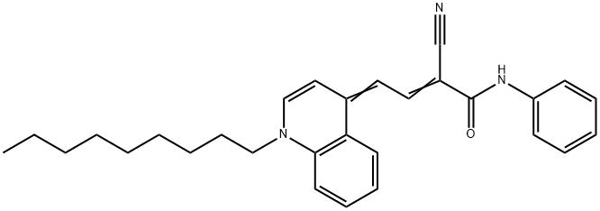 2-cyano-4-(1-nonyl-4(1H)-quinolinylidene)-N-phenyl-2-butenamide Struktur