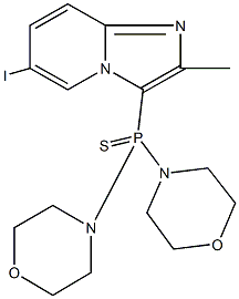 3-[di(4-morpholinyl)phosphorothioyl]-6-iodo-2-methylimidazo[1,2-a]pyridine Struktur