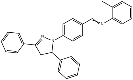 N-[4-(3,5-diphenyl-4,5-dihydro-1H-pyrazol-1-yl)benzylidene]-N-(2-methylphenyl)amine Struktur