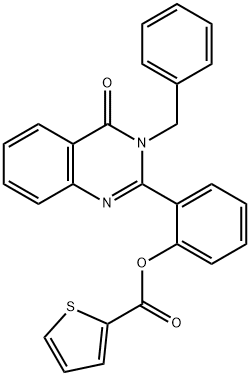 2-(3-benzyl-4-oxo-3,4-dihydro-2-quinazolinyl)phenyl 2-thiophenecarboxylate Struktur