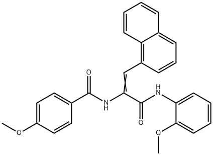 4-methoxy-N-[1-[(2-methoxyanilino)carbonyl]-2-(1-naphthyl)vinyl]benzamide Struktur