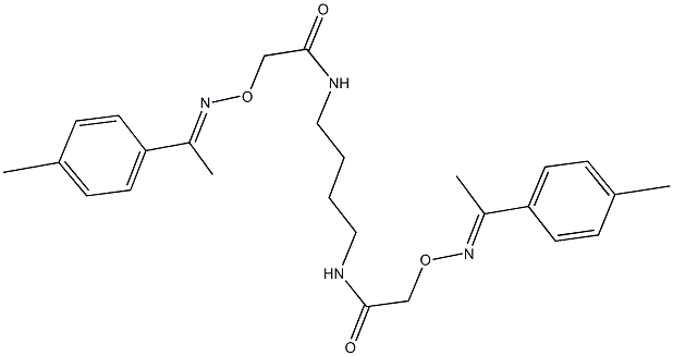 2-({[1-(4-methylphenyl)ethylidene]amino}oxy)-N-(4-{[({[1-(4-methylphenyl)ethylidene]amino}oxy)acetyl]amino}butyl)acetamide Struktur