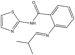 2-[(2-methylpropylidene)amino]-N-(1,3-thiazol-2-yl)benzamide Struktur