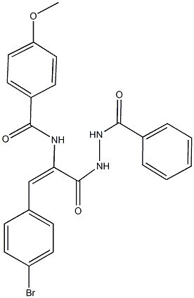 N-[1-[(2-benzoylhydrazino)carbonyl]-2-(4-bromophenyl)vinyl]-4-methoxybenzamide Struktur