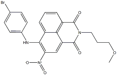 6-(4-bromoanilino)-5-nitro-2-(3-methoxypropyl)-1H-benzo[de]isoquinoline-1,3(2H)-dione Struktur