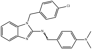 N-[1-(4-chlorobenzyl)-1H-benzimidazol-2-yl]-N-[4-(dimethylamino)benzylidene]amine Struktur