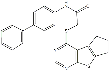 N-[1,1'-biphenyl]-4-yl-2-(6,7-dihydro-5H-cyclopenta[4,5]thieno[2,3-d]pyrimidin-4-ylsulfanyl)acetamide Struktur