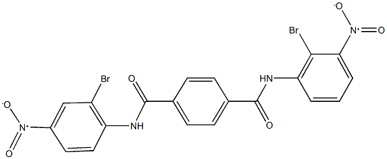 N~1~-{2-bromo-3-nitrophenyl}-N~4~-{2-bromo-4-nitrophenyl}terephthalamide Struktur